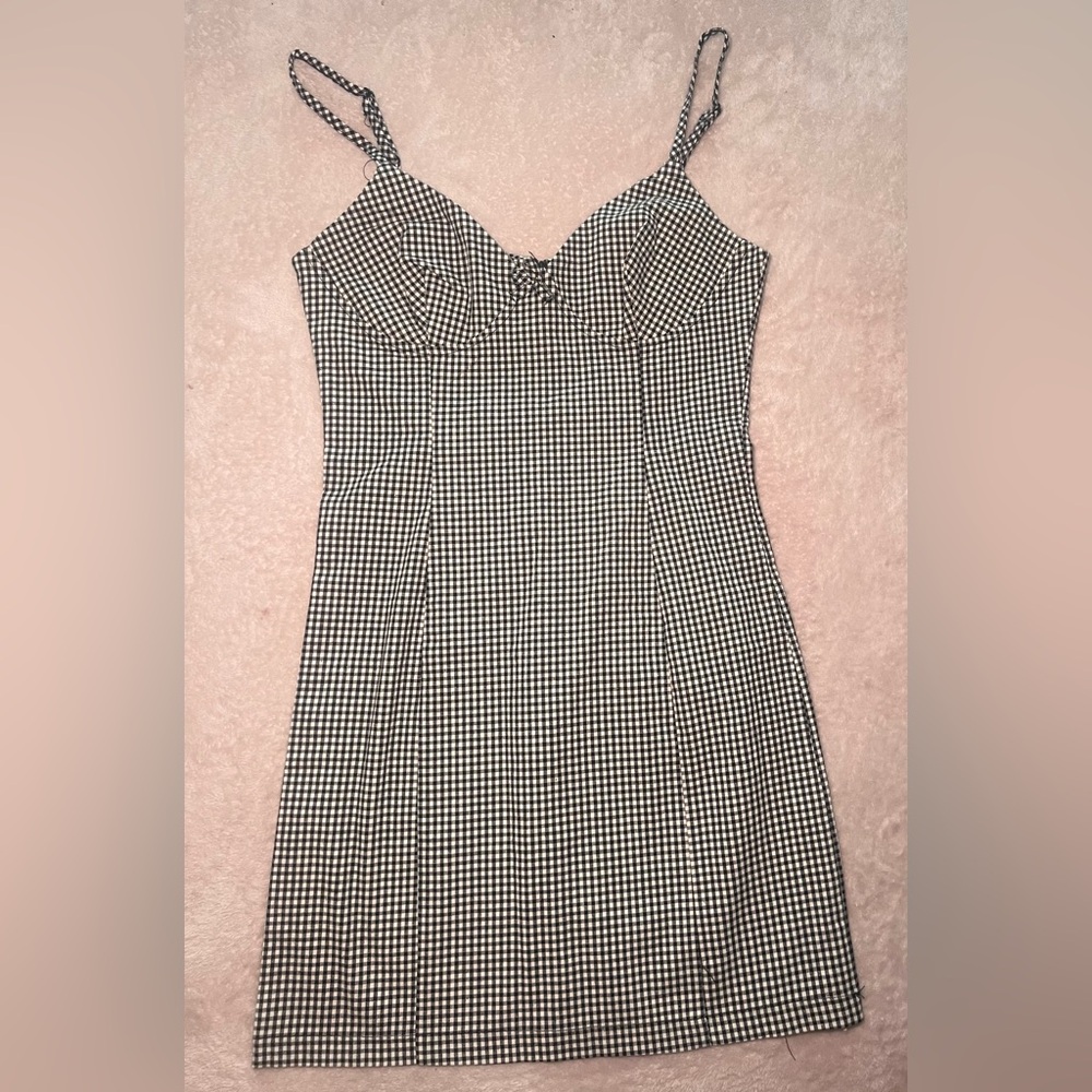 Cute Black and White Gingham Dress